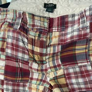 J. Crew Multi-Color Plaid Patchwork Shorts women’s size 2